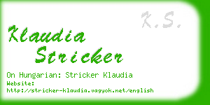 klaudia stricker business card